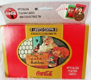 Coca-Cola Limited Edition Nostalgia Playing Cards & Collectible Tin w/ 2 Decks - Picture 1 of 4