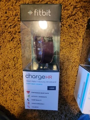 New Fitbit Charge HR Heart Rate Fitness Sleep Tracker Purple / Plum Large - Image 1 of 2