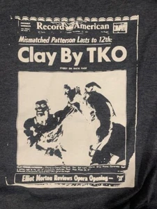 BOXING Cassius Clay / Muhammad ALI  NEW XLARGE T-shirt (original 1965 newspaper) - Picture 1 of 6