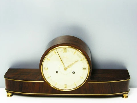 JUNGHANS PURE  ART DECO  CHIMING MANTEL CLOCK  BLACK FOREST GERMANY Cover
