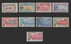 1917-1927 REUNION LOT MINT H, LH, NEVER H, USED  LOT OVERPRINTS - Picture 1 of 2