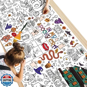 WPROICHD Halloween Giant Coloring Poster/Tablecloth - Halloween Crafts for Ki - Picture 1 of 2