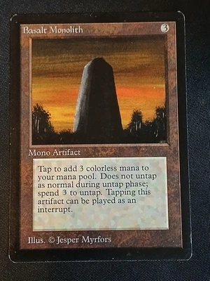 Magic the Gathering MTG Beta Basalt Monolith LP - Image 1 of 4