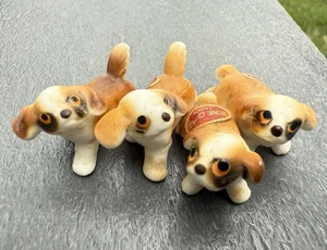 Vintage Set Of 3 Dog Figurines Saint Bernard Puppies Miniature Japan Bone China - Picture 1 of 8