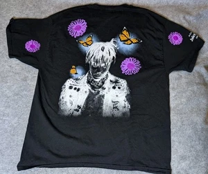 Juice WRLD Legends Never Die Butterfly Flower Graphic Rap T-Shirt Black Size XL - Bild 1 von 6