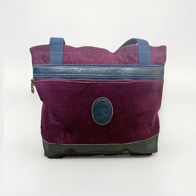 My Maine Bolso Pana Cuero Bolso de Hombro Cartera Cremallera Azul Borgoña Y2K EE. UU. Foto 1 de 4