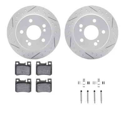 For Mercedes-Benz 190E 90-93 Drilled & Slotted Rear Brake Kit w Optimum Pads Foto 1 de 3