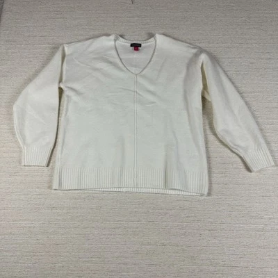 Suéter Vince Camuto Mujer Crema Cuello en V Talla S Normcore Minimalista Básico Simple Foto 1 de 4