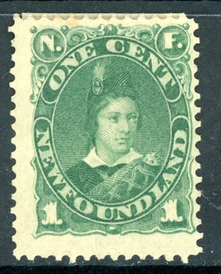 Canada 1887 QV Newfoundland 1¢ Green Prince of Wales Scott #44 Mint G982 - Image 1 of 4