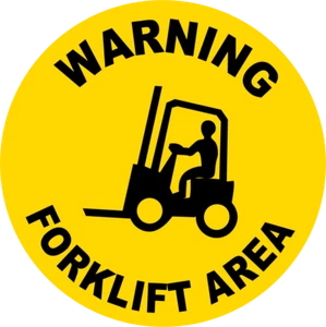 WARNING FORKLIFT AREA | Adhesive Vinyl Sign Decal - Picture 1 of 4