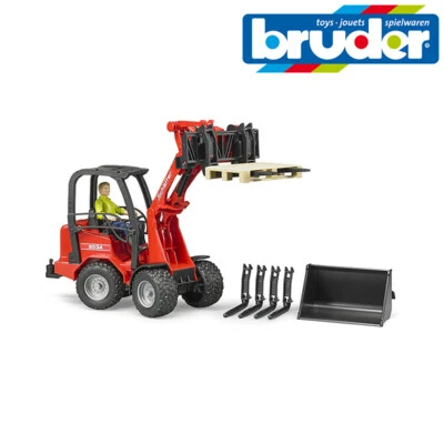 Bruder Toys 02191 Schaffer 2034 Compact Loader Bucket / Forks Pallet + Driver - Image 1 of 3