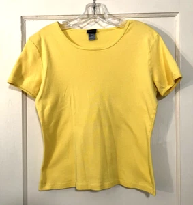 Women's Hanes Silver For Her Yellow T Shirt Medium 100% cotton PreOwned(D4220) - Picture 1 of 8