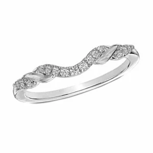 0.12CT Moissanita Cinta Envolvente Contorno Alianza 14K Blanco Chapado Plata - Imagen 1 de 11
