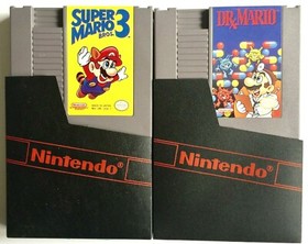 2 CARTUCCE ORIGINALI VINTAGE NINTENDO GIOCHI SUPER MARIO BROS. 3 & DR. MARIO NES