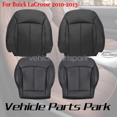 Parte inferior frontal + parte superior de couro ébano capa de assento preta para Buick LaCrosse 2010-2013 - Imagem 1 de 4