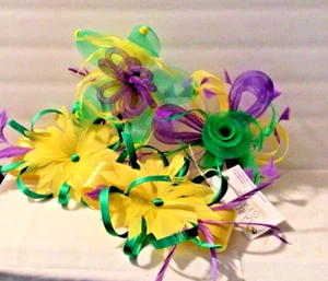 4 piezas Mardi Gras Fascinadores para mujer con plumas y banda para el cabello de tul - Imagen 1 de 1