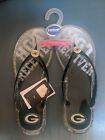 GREEN BAY PACKERS Women's Flip Flops SANDALS SIZE XL Forever Collectibles NWT
