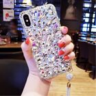 Sparkly Luxury Bling Diamonds Soft Women Phone Cases With Crystals Neck Lanyard