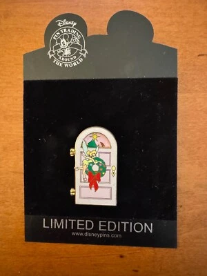 DISNEY - TINKER BELL - HINGED OPENING DOOR CHRISTMAS PIN - VERY RARE - LE - NEW! - Image 1 of 4
