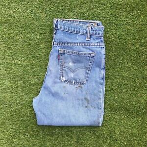 LEVIS 501 Womens Mom Jeans 31 x 30 Light Wash | Thrashed Distressed 80s Vintage