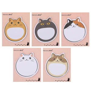 5 Pack Kawaii Animal Self-Stick Notes Cartoon Cat Self-Stick Memo Pads Cute - Picture 1 of 7