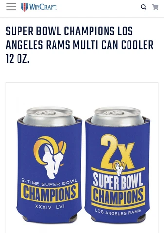 LOS ANGELES RAMS 2X SUPER BOWL LVI CHAMPIONS MULTI CAN COOLER 12 OZ Cover