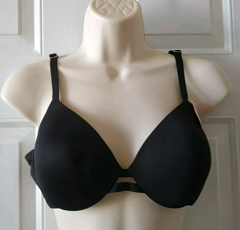 SPANX BLACK CONVERTIBLE SWIM BRA TOP SIZE 34A