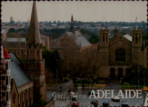 Adelaide Pulteney St & North Terrace Postcard Vintage 80s Australia - Picture 1 of 2