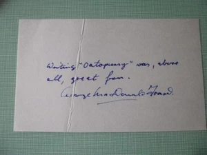 James Bond 007 Octopussy GEORGE MacDONALD FRASER hand signed card - Picture 1 of 1