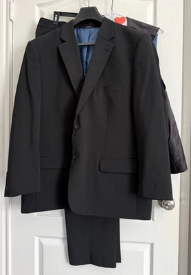 Traje Oak Hill 3 Piezas GS Chaqueta Perfecta Chaleco Pantalones (48x32) Negro Sólido Mezcla Lana 50L Foto 1 de 4