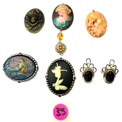 6 diferentes colgantes camafeos multicolores de resina pintados a mano para mujeres, sirenas++ M-L Foto 1 de 4