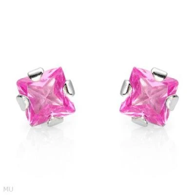 Terrific Stud Earrings With 0.60ctw Created Sapphires  - Image 1 of 2