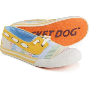 ROCKET DOG JAZZIN JETTY CANVAS BOAT SHOES YELLOW MULTI SIZE 10 $40 LIST - Picture 1 of 11
