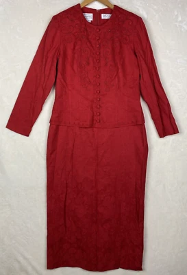 Maxi Vestido Karin Stevens Vintage Años 80 Para Mujer 12 Bordados Cuentas Cóctel Fiesta Foto 1 de 4