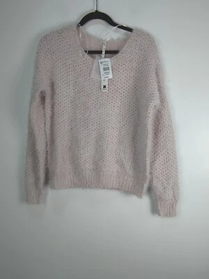 Willow And Clay Womens M Loose Knit Long Sleeve Pale Pink Sweater Fluffy Soft - Image 1 of 4