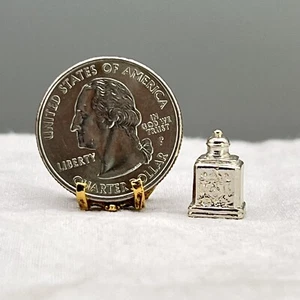 E KUPJACK Artisan STERLING SILVER Tea Caddy Canister #327 MINIATURE DOLLHOUSE - Picture 1 of 18