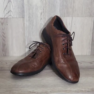 Scarpe da golf Oxford stringate Ecco Shock Point da donna in pelle marrone taglia 40 (9,5) - Foto 1 di 8