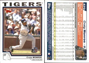 Craig Monroe 2004 Topps #570 Card Detroit Tigers FREE SHIP *AutographDen* - Picture 1 of 1