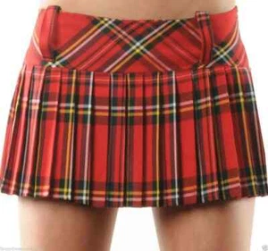 New Ladies Women's Micro Mini Hipster Tartan Kilt Side Zip Pleated Skirts - Picture 1 of 8