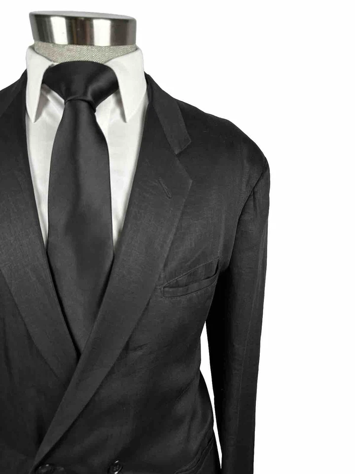 Chaqueta Blazer Italiana LBM Lubiam Black Herdmans 100% Lino Irlandés 40 EU 50 A038 Foto 1 de 4