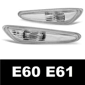 CRYSTAL CLEAR SIDE INDICATORS REPEATERS FOR BMW 5 SERIES E60 E61 SALOON TOURING - Picture 1 of 1