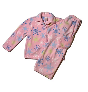 Girl's Gymboree Soft Fleece Pink Snowflake Pajama Set Size 5 - Picture 1 of 6