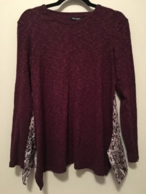 Suéter Max Jeans Ciruela con Espalda Estampada, Túnica Larga Media Mixta, XS Foto 1 de 4