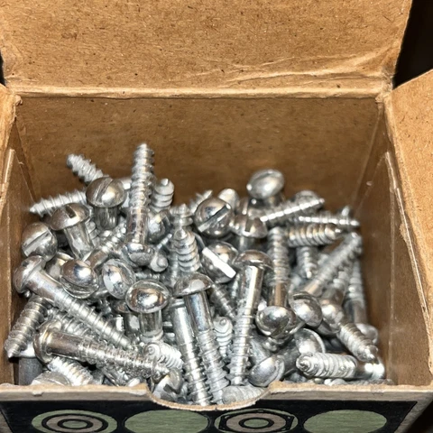 Vintage Jefferson #6 X 3/4” Round Head Slotted Wood Screws Plated  Box Of 88 Cover