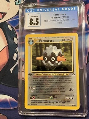CHC 8.5 Forretress 1st Edition Pokémon Neo Discovery Holo 2/75 - Image 1 of 2