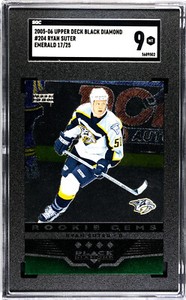 2005-06 UD Black Diamond Ryan Suter Emerald Rookie Gems /25 Graded SGC 9 Mint