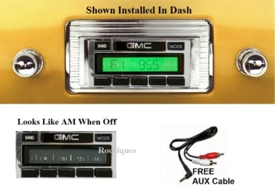 1947-1953 GMC Truck Radio iPod Dock + USB + AUX Cable 300 Watt Stereo 630  - Imagem 1 de 3