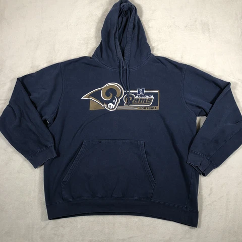 St Louis Rams Sweater Adult XL Blue Outdoors Hooded NFL Football Casual Mens B2 Cover
