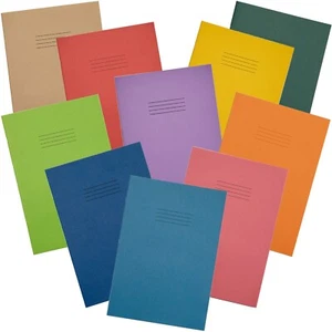 RHINO A4 Exercise Books, 64-Page / 8mm Lined with Margin, 10 Colours, 10-Pack - Picture 1 of 44
