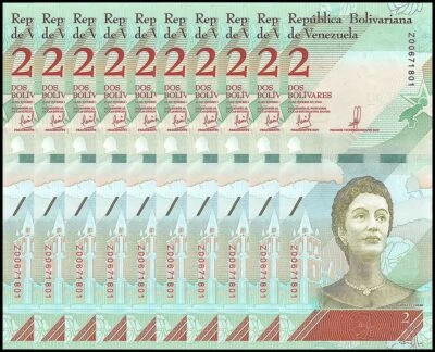 Venezuela 2 Bolivar Soberano 2018 P-101a UNC Replacement X 10 PCS - Image 1 of 3